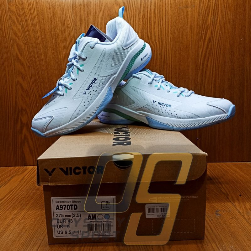 Sepatu Badminton VICTOR A970TD (Bright White/Aquarius) 100% ORIGINAL