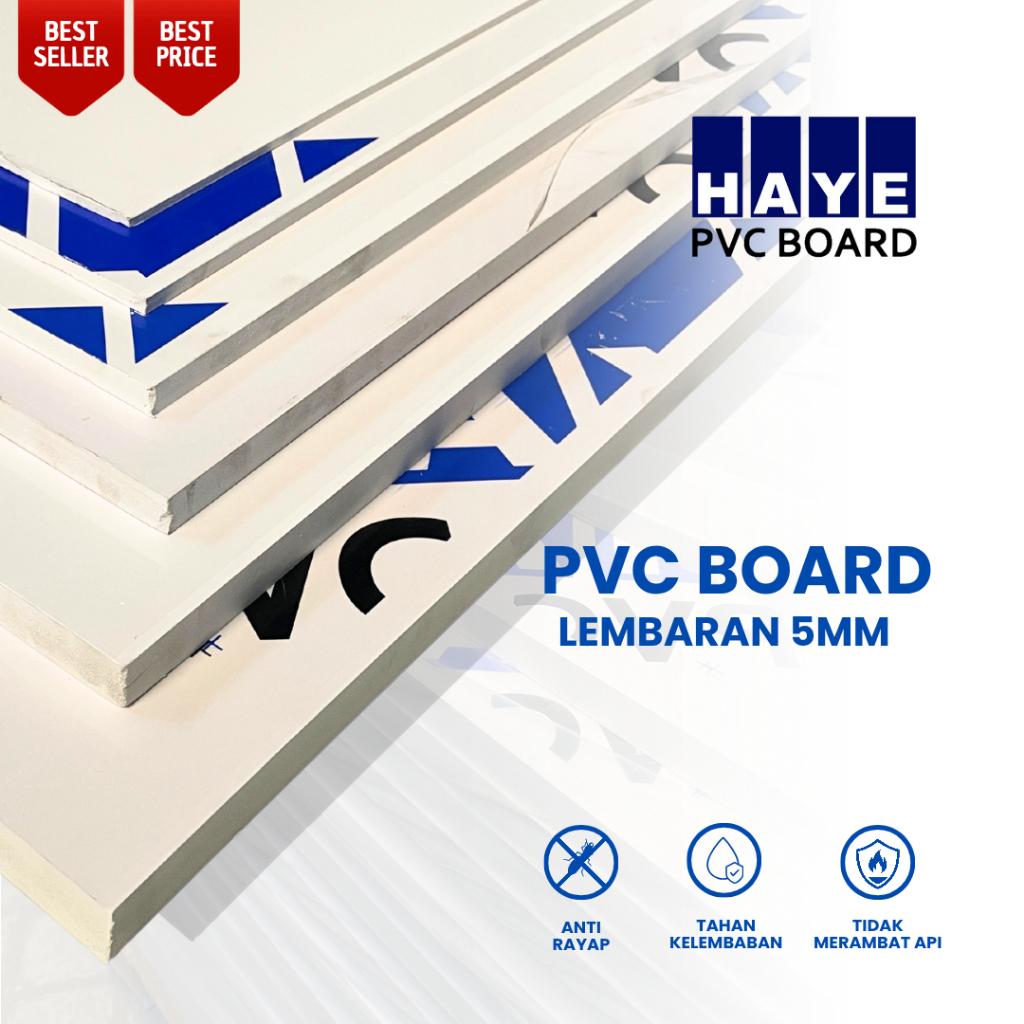 Pvc Board HAYE Lembaran 5mm Ukuran 122x244cm Foam Board Triplek Gipsum Gypsum Anti Air Anti Rayap Fu