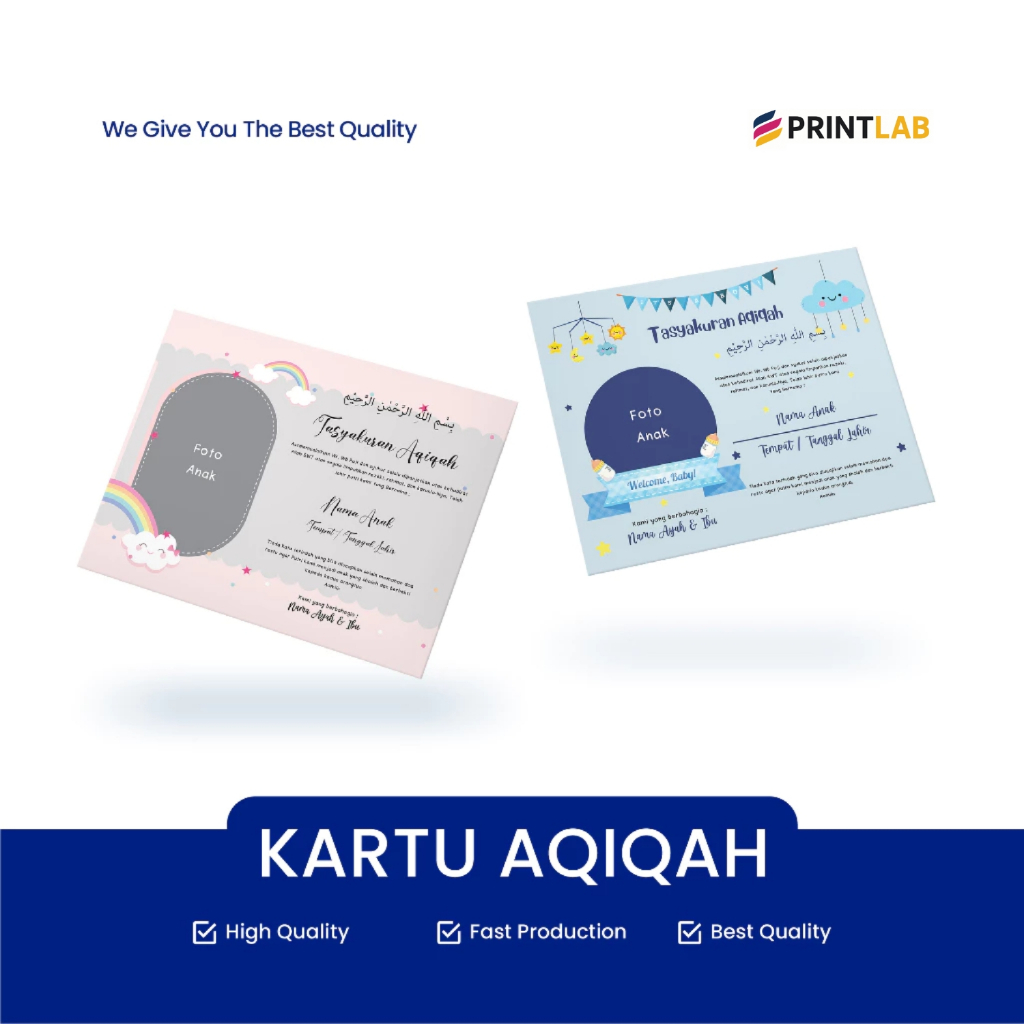 Print Lab - Kartu Aqiqah / Kartu Nama Bayi / Kartu Ucapan Kelahiran