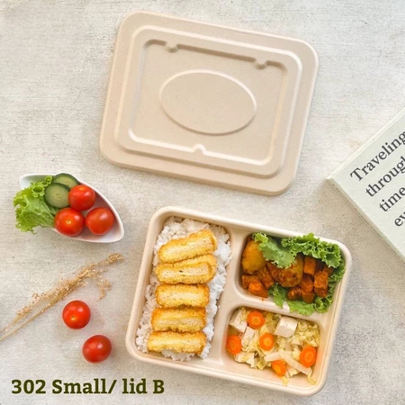 Bagasse Safeco Bento Lunch Box Dus Box Catering Katering 3 4 Sekat Small Kotak Tempat Makan Bento Ke