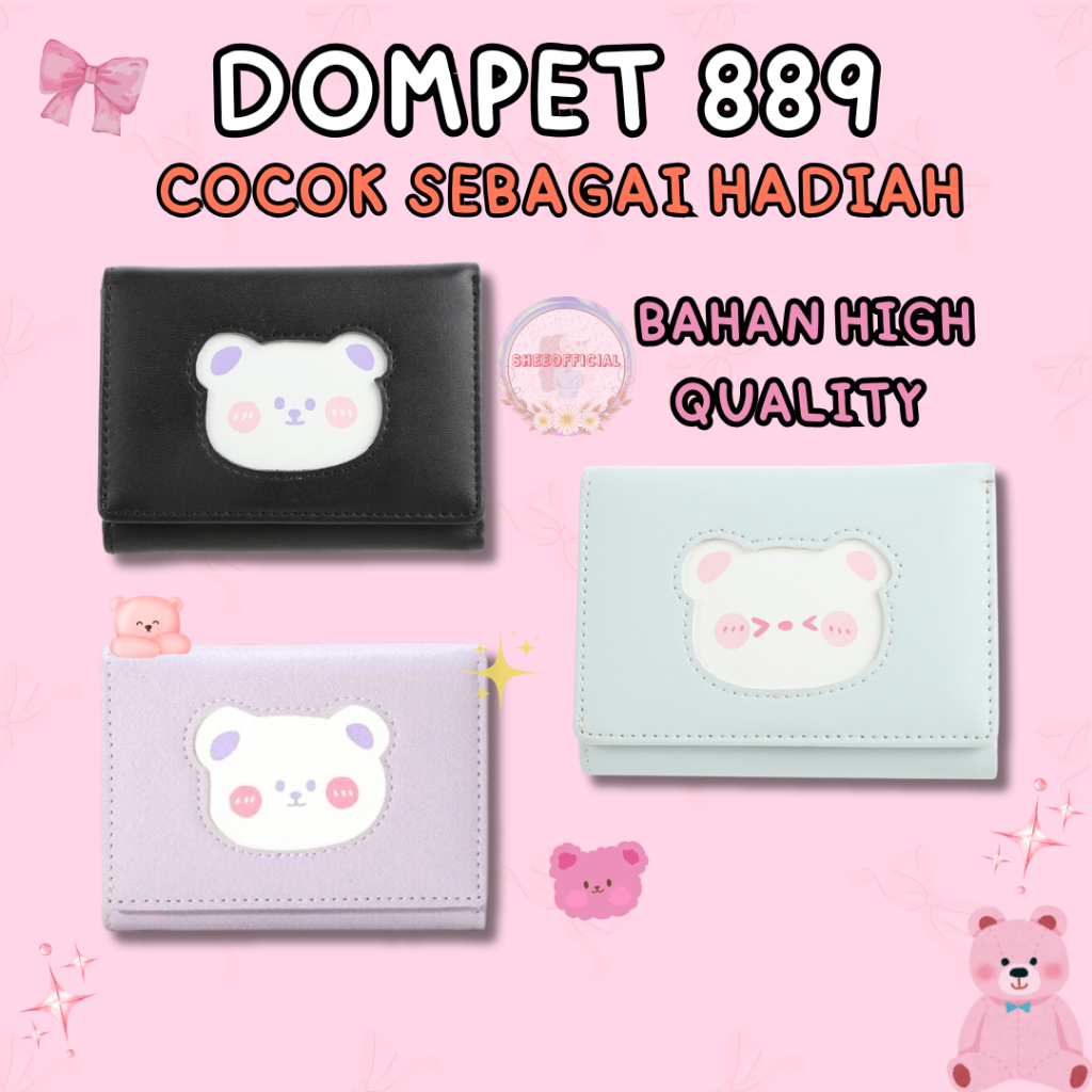 Dompet Wanita Kecil Aesthetic Korea Lipat Lucu Dompet Cewek Kekinian Remaja Dewasa Hadiah Kado Pacar