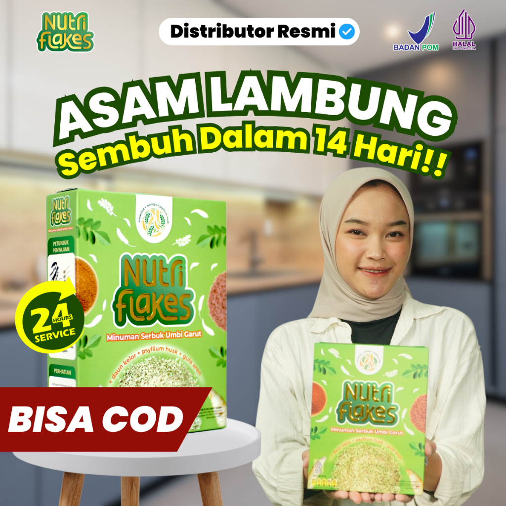 

Nutriflakes Original Asli Sereal Umbi Garut Sembuhkan Asam Lambung Dalam 14 Hari BPOM Halal COD