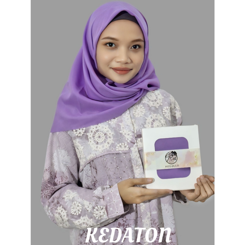 Hijab Voal Polos Segi Empat Premium Lilac Kedaton by Ear