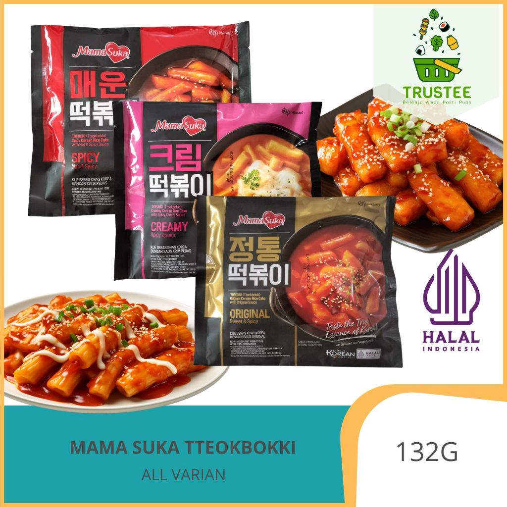 

MamaSuka Topokki Instan Halal 134gr / Tokpoki / Tteokbokki Rice Cake
