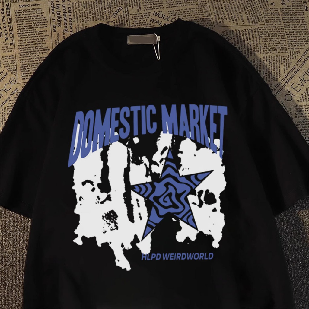 TINY Tshirt Oversize Baju Kaos Pria Distro Original 100% Tebal Domestic Market Pentagram pencetakan 