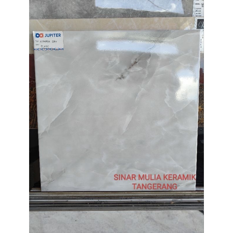Keramik 50x50 Lantai Glossy Ukuran 50x50 Jupiter Amadora Grey - keramik lantai motif marmer - kerami