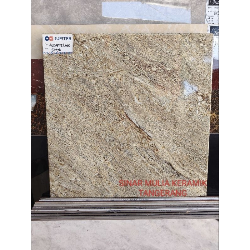 Keramik 50x50 Lantai Glossy Ukuran 50x50 Jupiter Alcante Latte - keramik lantai motif granit - keram