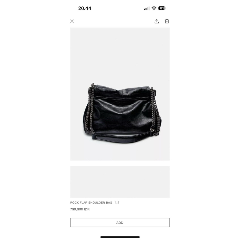 Rocker shoulder bag rock flap shoulder bag zara original preloved (second)