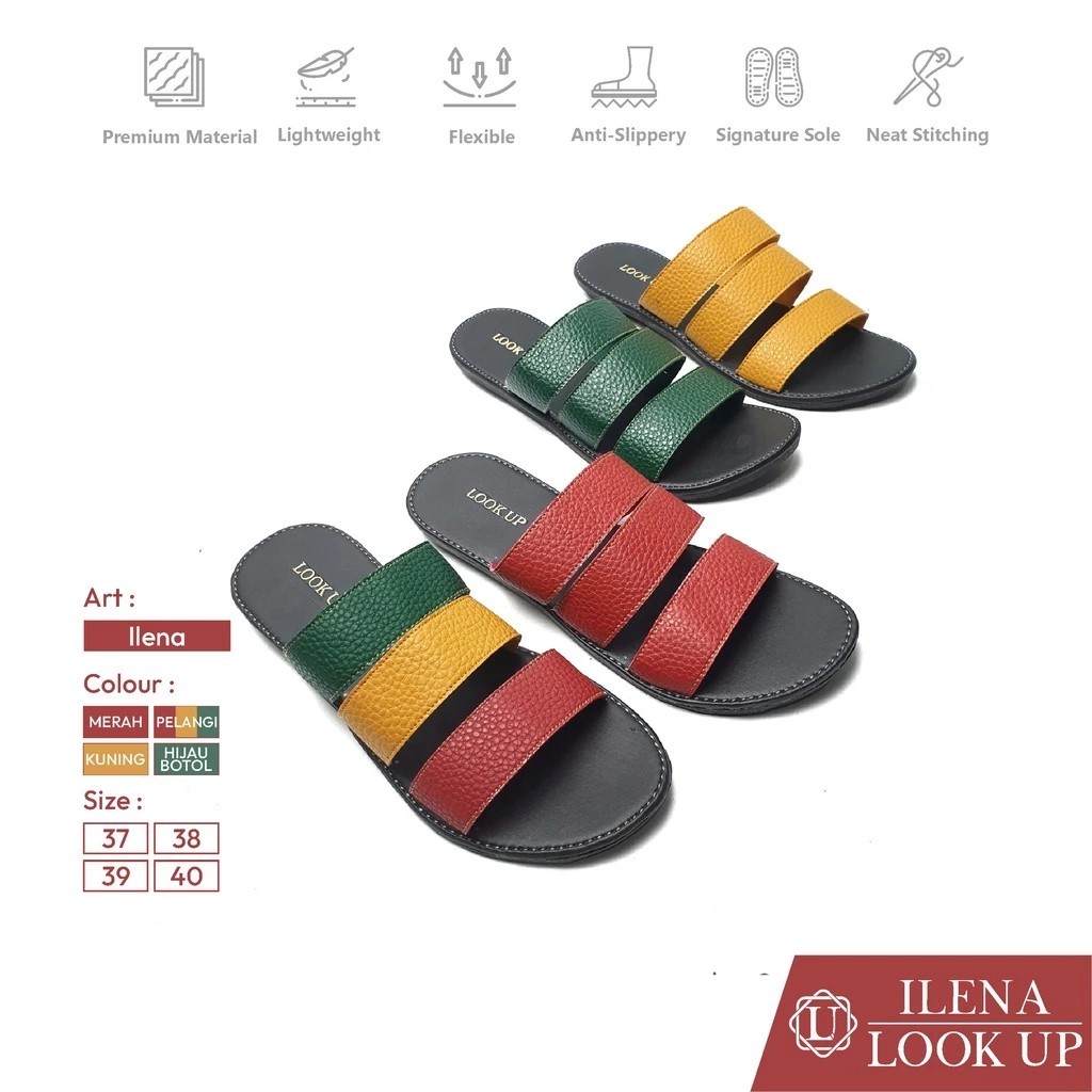 ILENA Look Up Sandal Kulit Wanita Sandal Strap Papirut Series