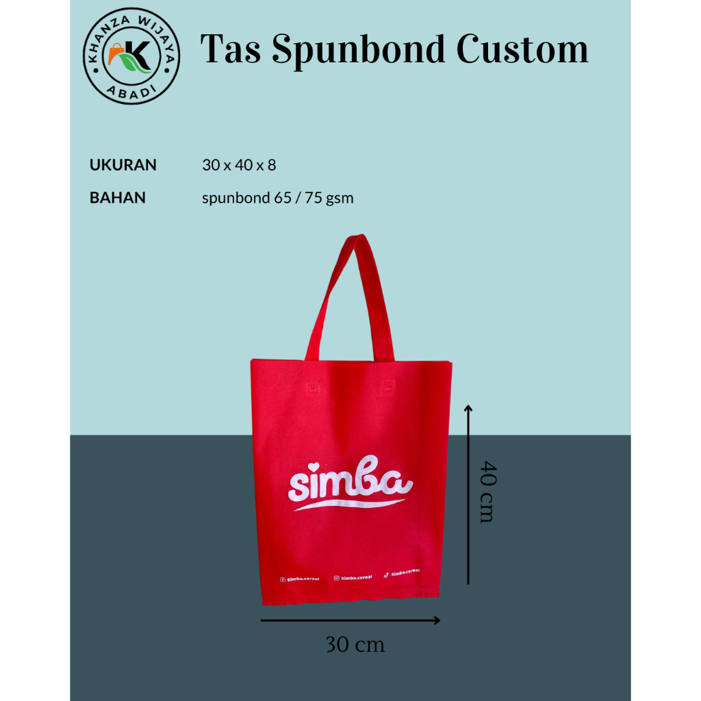 

Tas Sablon Custom / tas souvernir costom / spundbond custom / tas spundbond ukuran 30 x 40