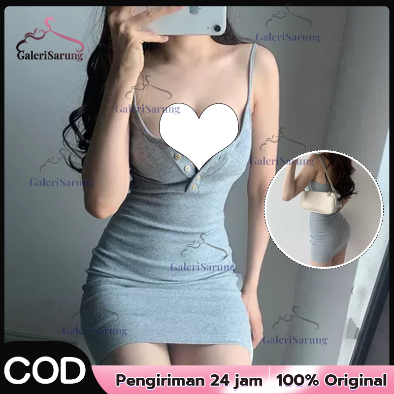【GaleriSarung】Dress Bodycon Dress Sexy Bodycon Dress Wanita Cold shoulder Backless Dress Mini Sexy W
