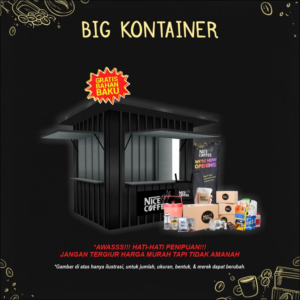 

PROMO!! Paket Usaha Kopi Susu Kekinian Siap Jualan - Kontainer