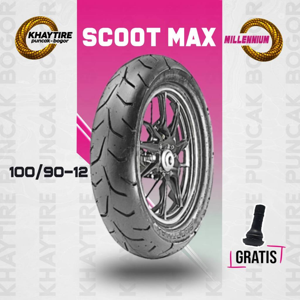 Ban Motor Matic Medium Compound MILLENNIUM 100/90 Ring 12 Tubeless