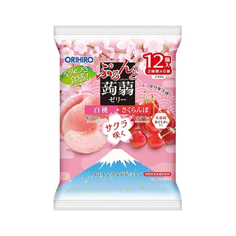 

Orihiro Purunto Konnyaku JellyWhite Peach + Cherry Flavor 12 Pieces
