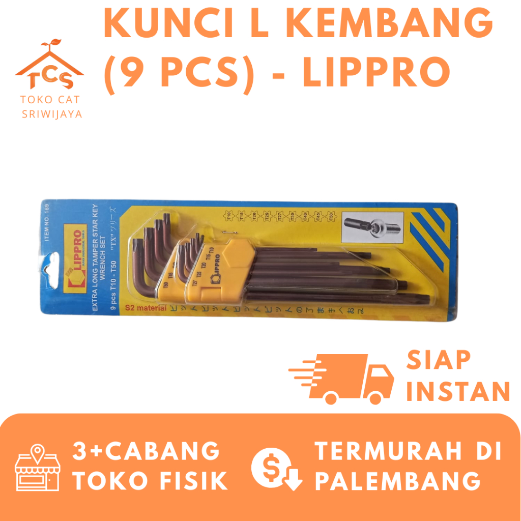 KUNCI  L  KEMBANG  (  9  PCS  )  -  LIPPRO