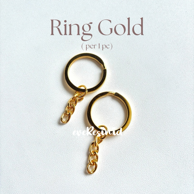 Ring Emas - Ring Gold - Ring Gantungan Kunci - Ring TEBAL - Ring Premium