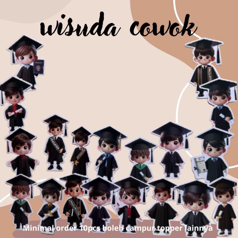 

(READY) TOPPER WISUDA CWO 11CM TEBAL GLOSSY