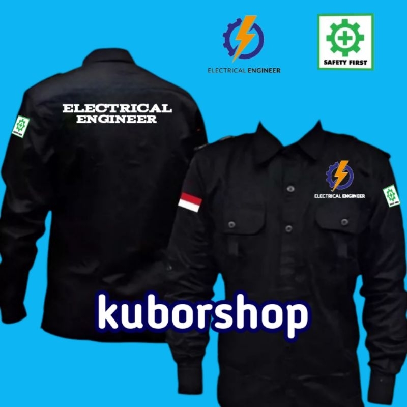 kemeja kerja electrical engineer baju engineering full bordir