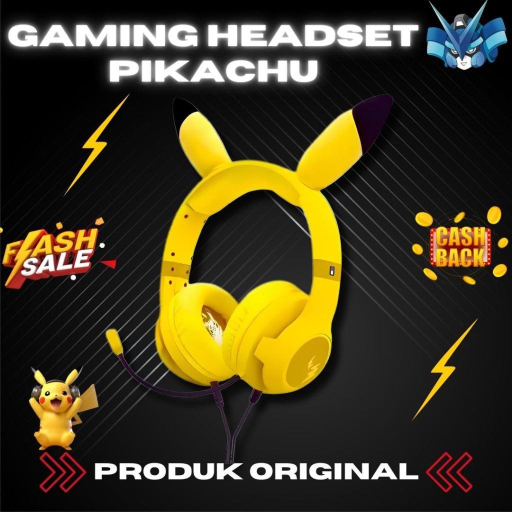 Hori Wired Gaming Headset Pikachu Standard for Nintendo Switch / Headset Gaming