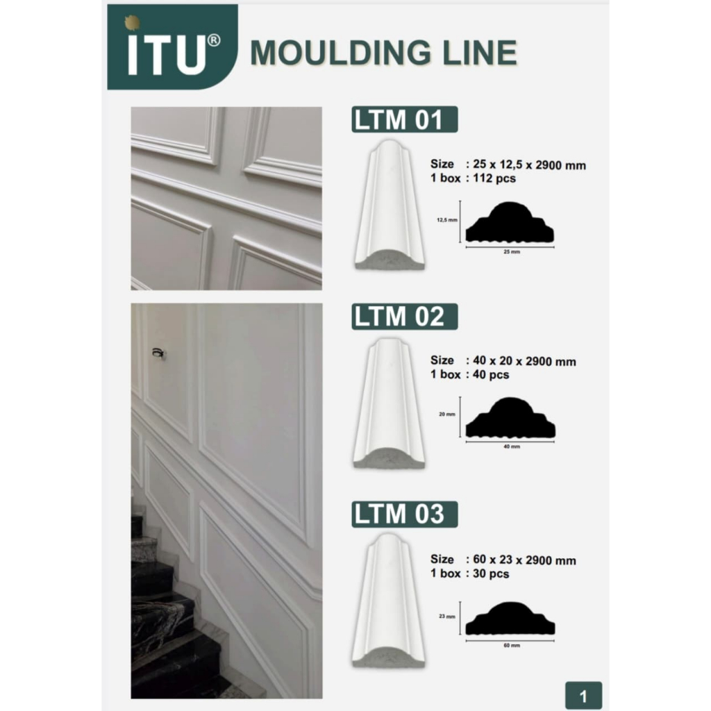 WALL MOULDING | WALL MOULDING PVC | BIDING PVC | 3 meter ( MEDAN )