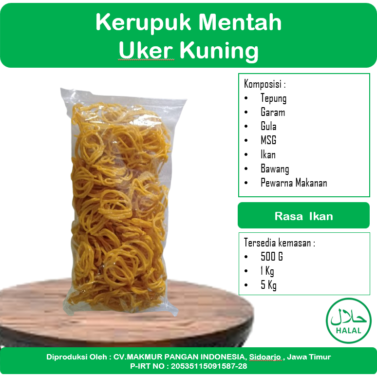 

KERUPUK UKER KUNING MENTAH 500 gram