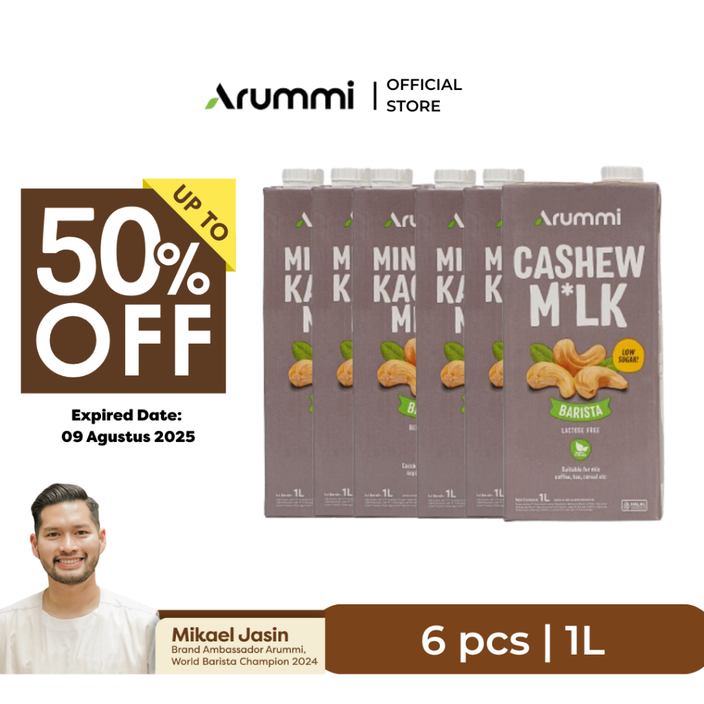 

[Bundle 6 pcs] Arummi Cashew Milk Barista 1L - Non Dairy Milk Lactose Free
