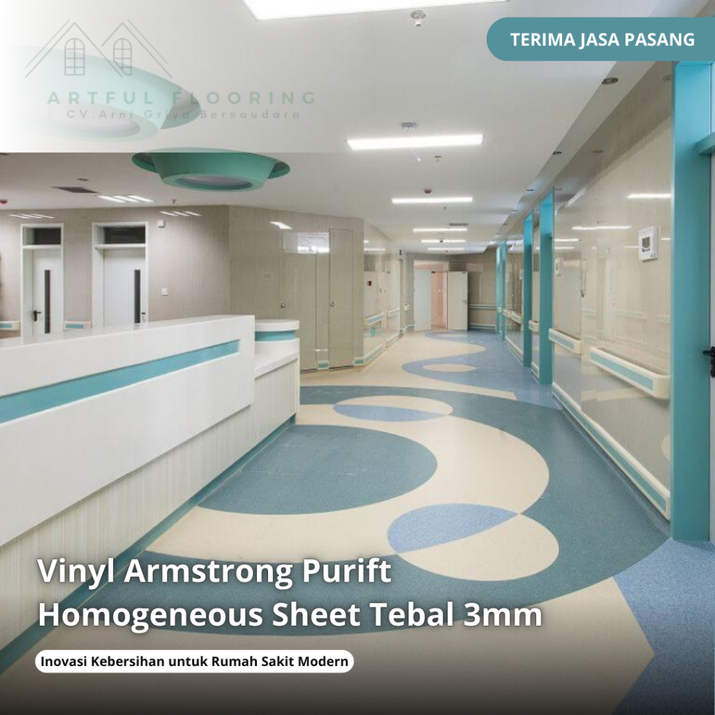 Vinyl Roll Armstrong Purift Tebal 3mm-Vinyl Homogeneous Rumah Sakit/Laboratorium/dll