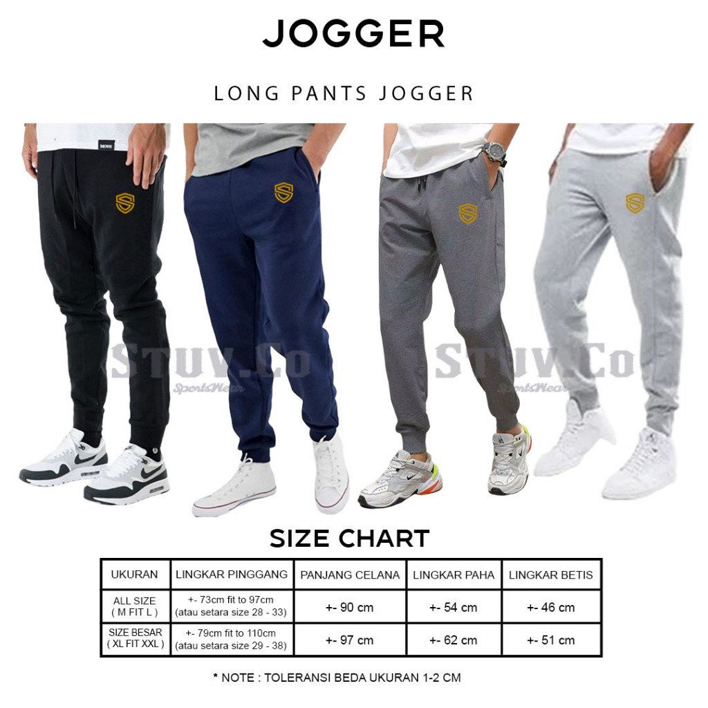 JOGGER PANTS STUVCO CELANA JOGGER PANJANG PRIA WANITA SPORTY BAHAN BABY TERRY TEBAL PREMIUM ADEM