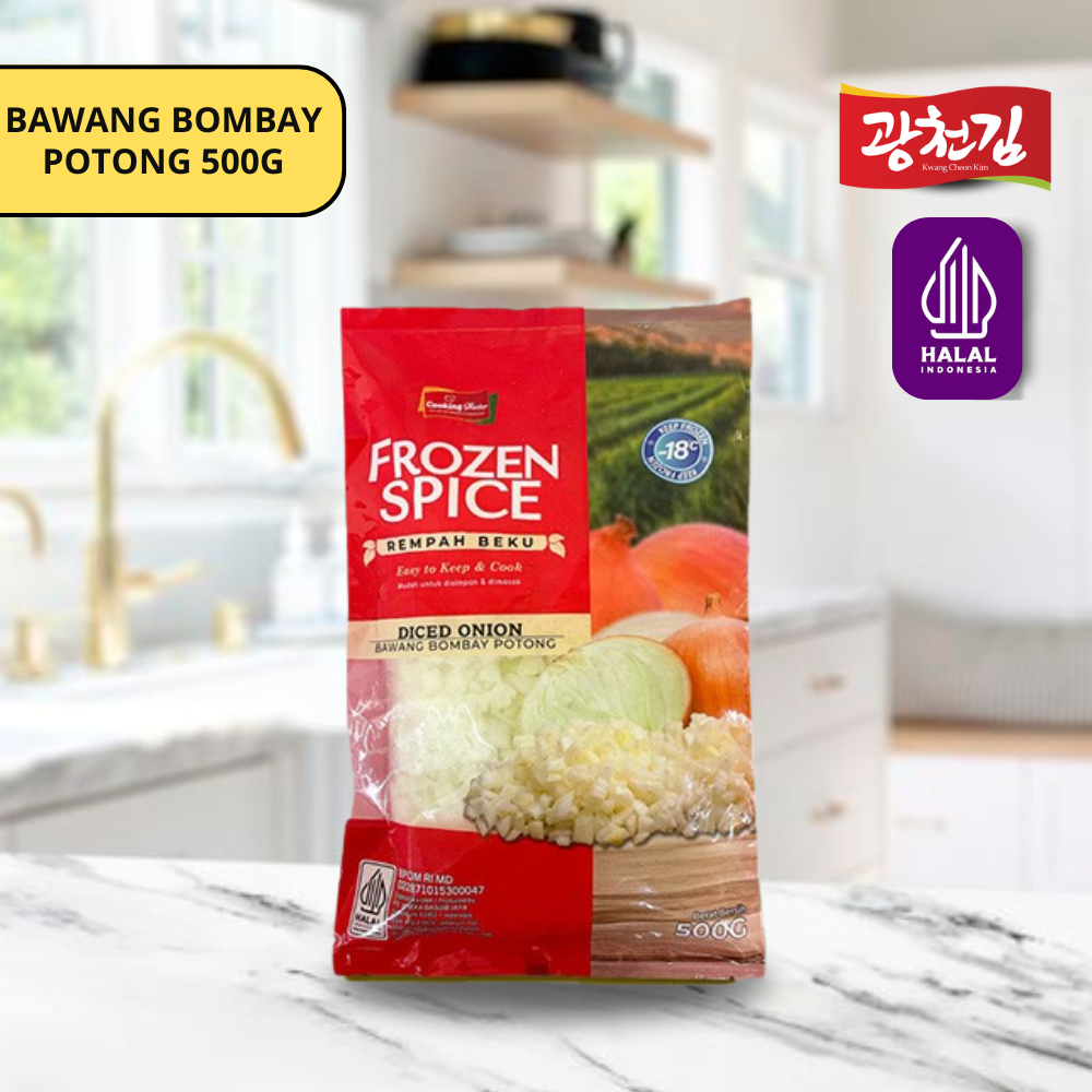 

Onion Dice / Bawang Bombay Potong / Bombay Iris / Rempah beku / Frozen spice / Frozen Vege 10x10mm 500gr