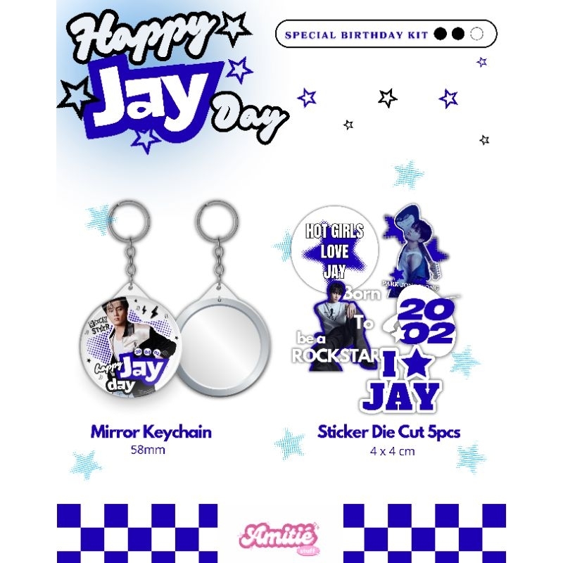 [READY STOCK] ENHYPEN Mirror Keychain + Sticker set Bday Jay