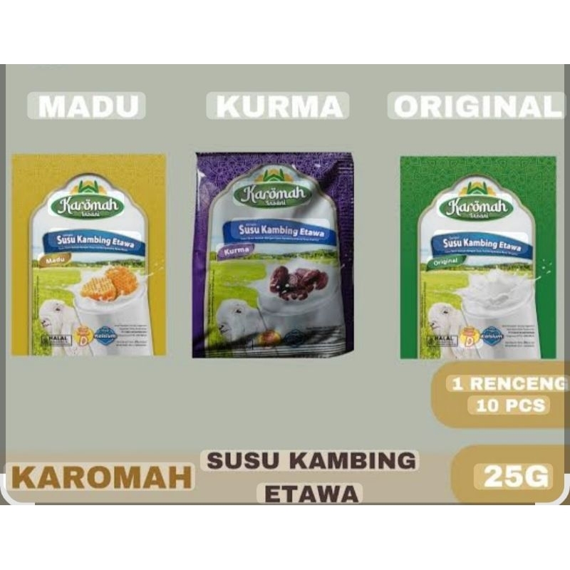 

IO Susu Kambing Etawa Karomah 1 Renteng Isi 10Pcs Halal/SUSU KESEHATAN
