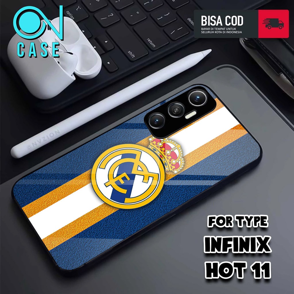 Case INFINIX HOT 11 - Casing INFINIX HOT 11 - MOTIF Real Madrid - Hardcase Premium Glossy - Casing -