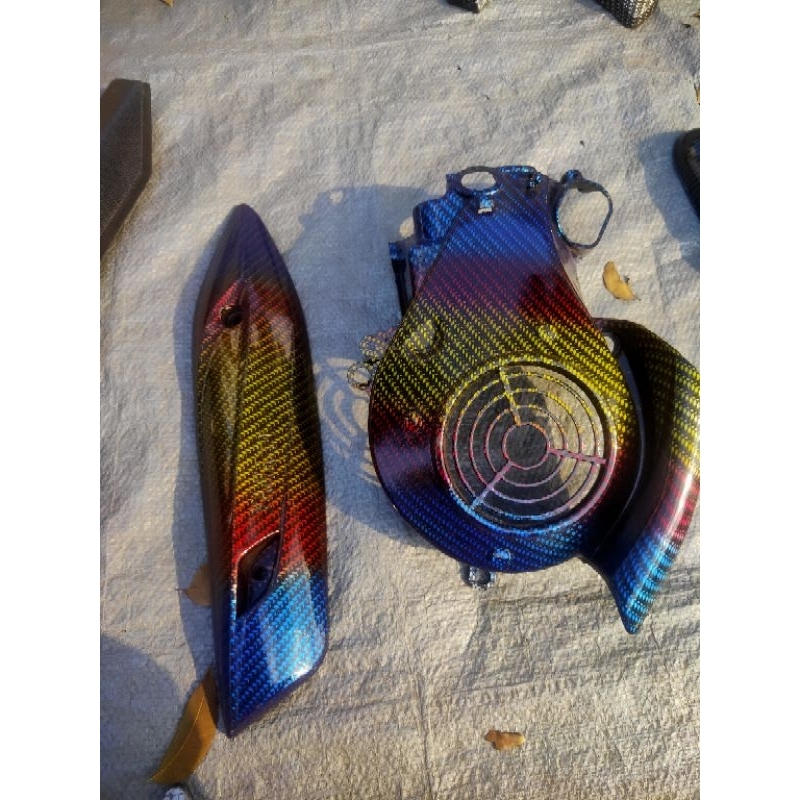 tameng knalpot dan tutup kipas mio j Mio GT Fino 115