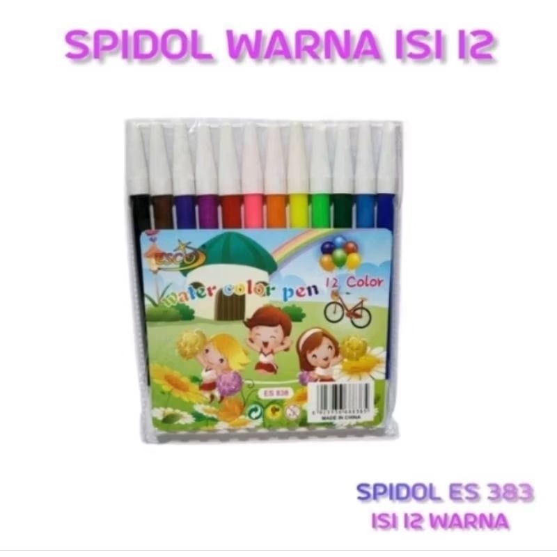 

SPIDOL 12 WARNA ESCO 838 COLOURING MARKER PENSIL / SPIDOL WARNA