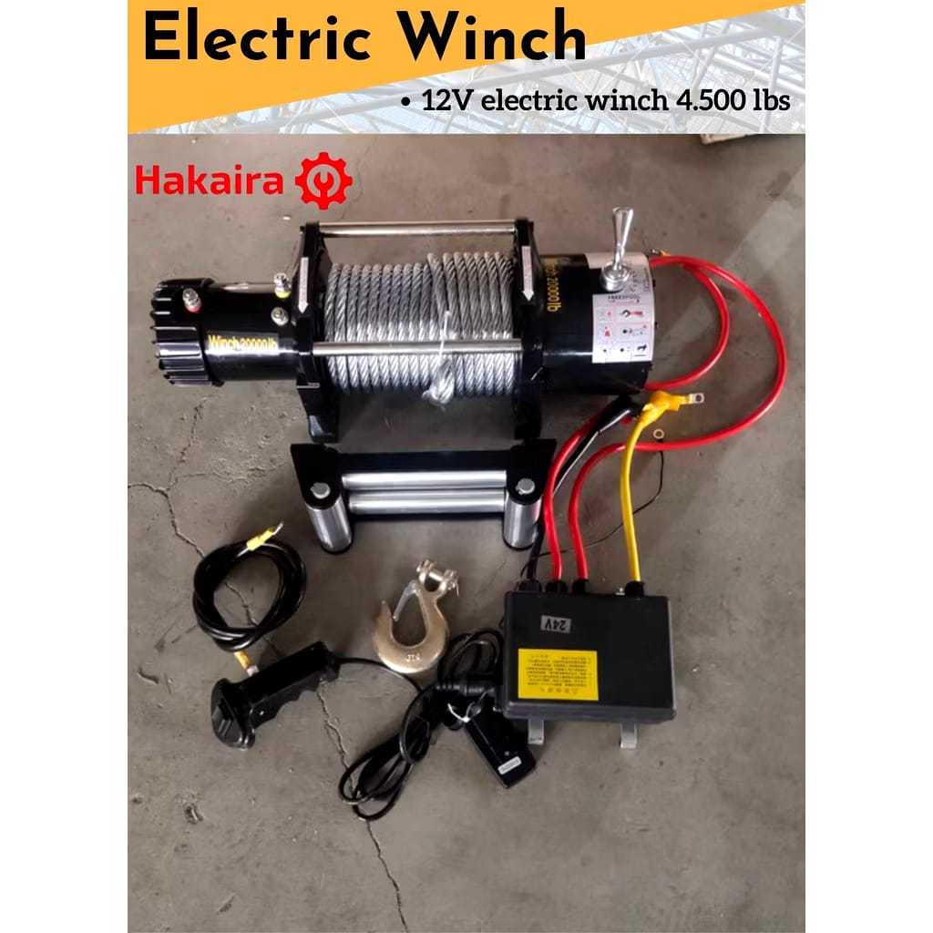 Katrol - Electric Winch 12V 4500 lbs - derek mobil elektrik