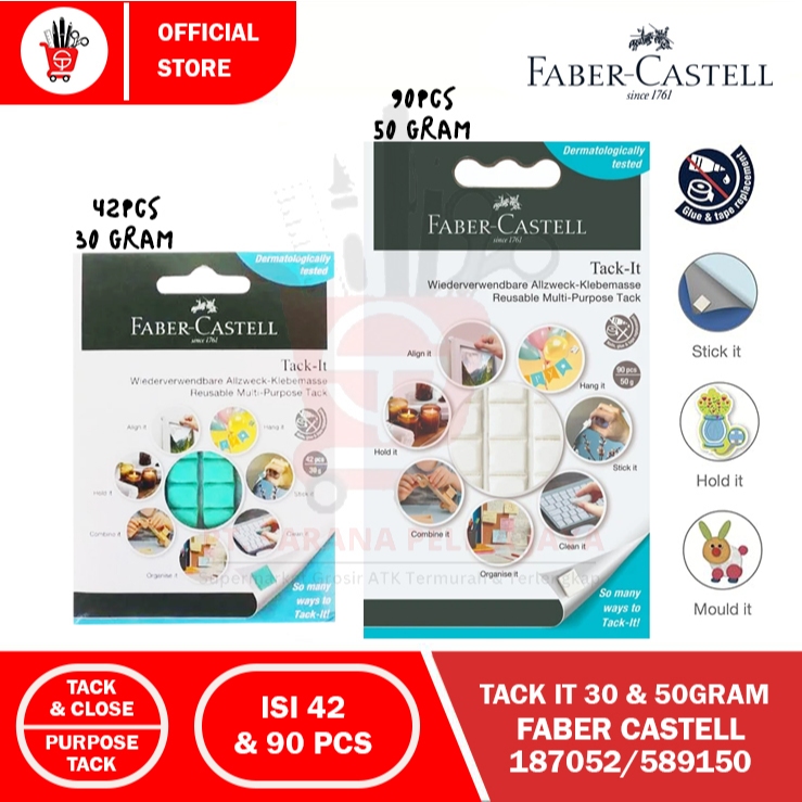 

KARET PEREKAT SERBAGUNA | TACK IT FABER CASTELL 30 & 50 GRAM 187052 | 589150 (42 & 90PCS)
