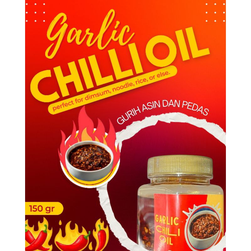 

Garlic chilli oil - Spicy Szechuan / Sichuan chilli oil / Minyak cabai Kemasan 150gr