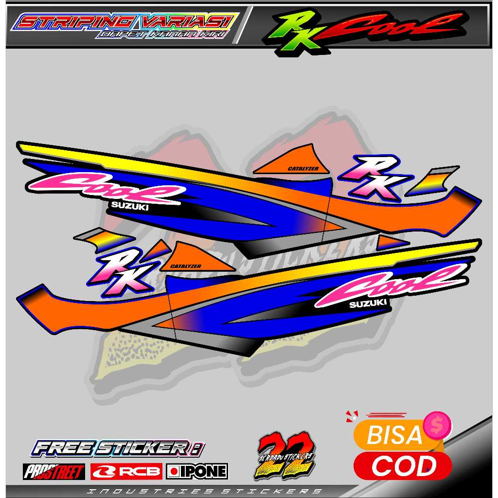 STRIPING VARIASI SUZUKI RK COOL / STIKER LIST VARIASI MOTOR RK COOL