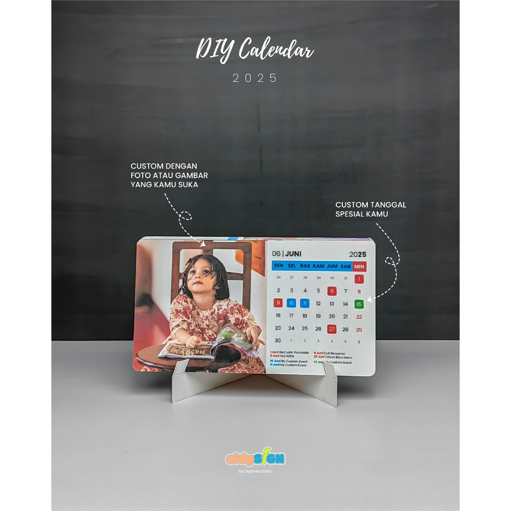 

Kalender 2025 DIY Custom Foto & Tanggal – Souvenir, Dekorasi, Hadiah Ulang Tahun & Pernikahan