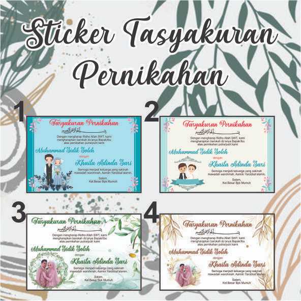 

Cetak Sticker Tasyakuran Pernikahan / Nikahan / Menjelang pernikahan / Slametan pernikahan/Dll