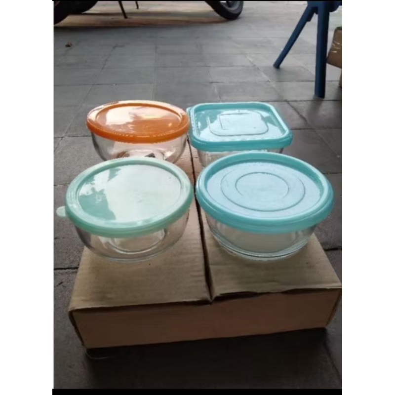 Kotak Makan Kaca / Mangkok Kaca Tutup / Container Glass