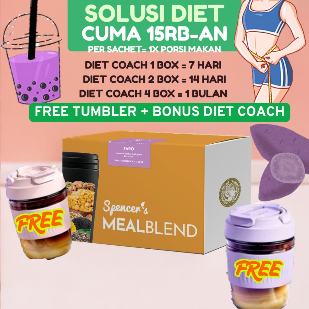

Spencer's Mealblend Royal Taro Delight - FREE Bonus - Multigrain Oat Instant Superfood slimming cepat anti ribet alami 100%
