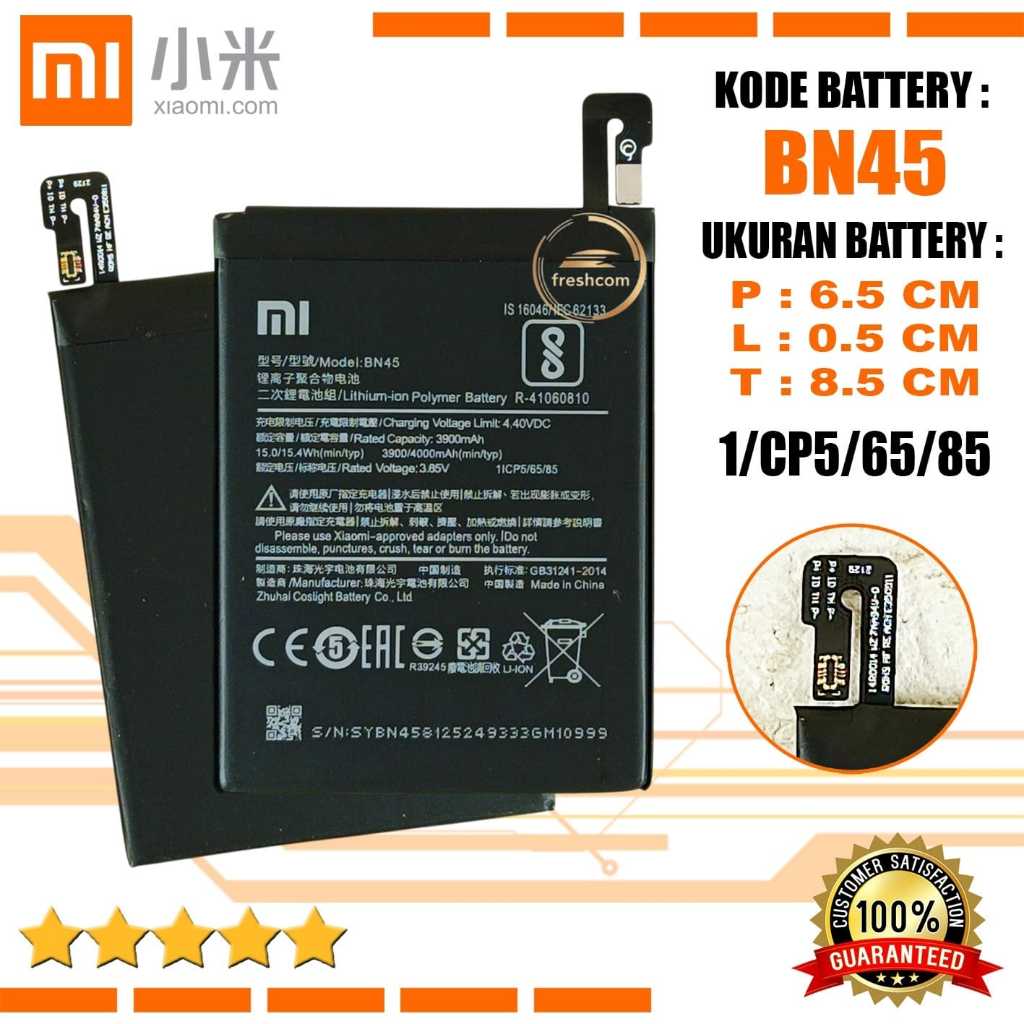 Baterai Original Xiaomi Redmi Note 5 , Note 5 Pro BN45 BN 45 BN-45