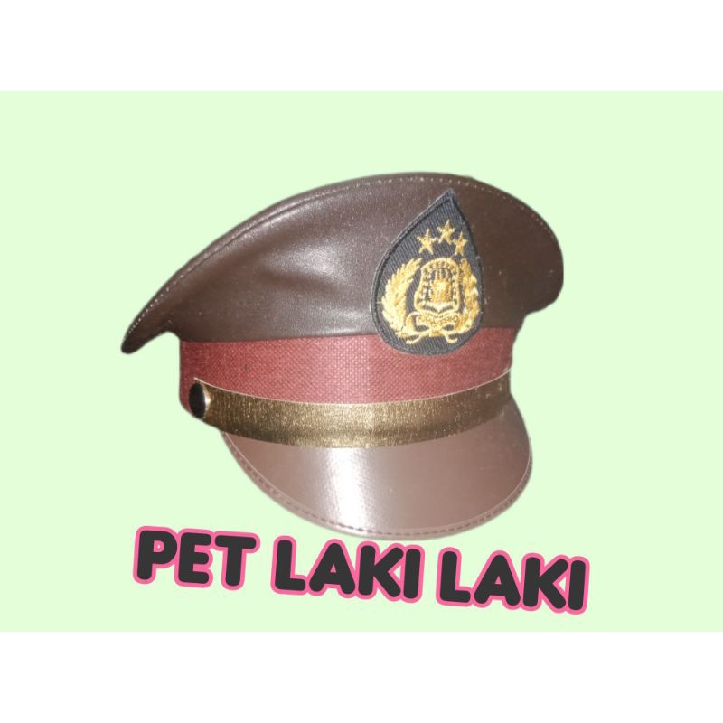 Topi Pet Anak Sabara Polisi Cokelat Topi Polisi Propesi Anak Tk