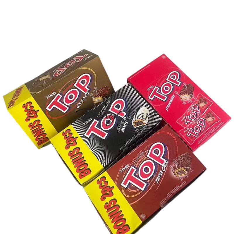 

Delfi Top Wafer Box Coklat Isi 24X9 Gr Strawberry Chocolate Triple Chocolate Black In White Snack