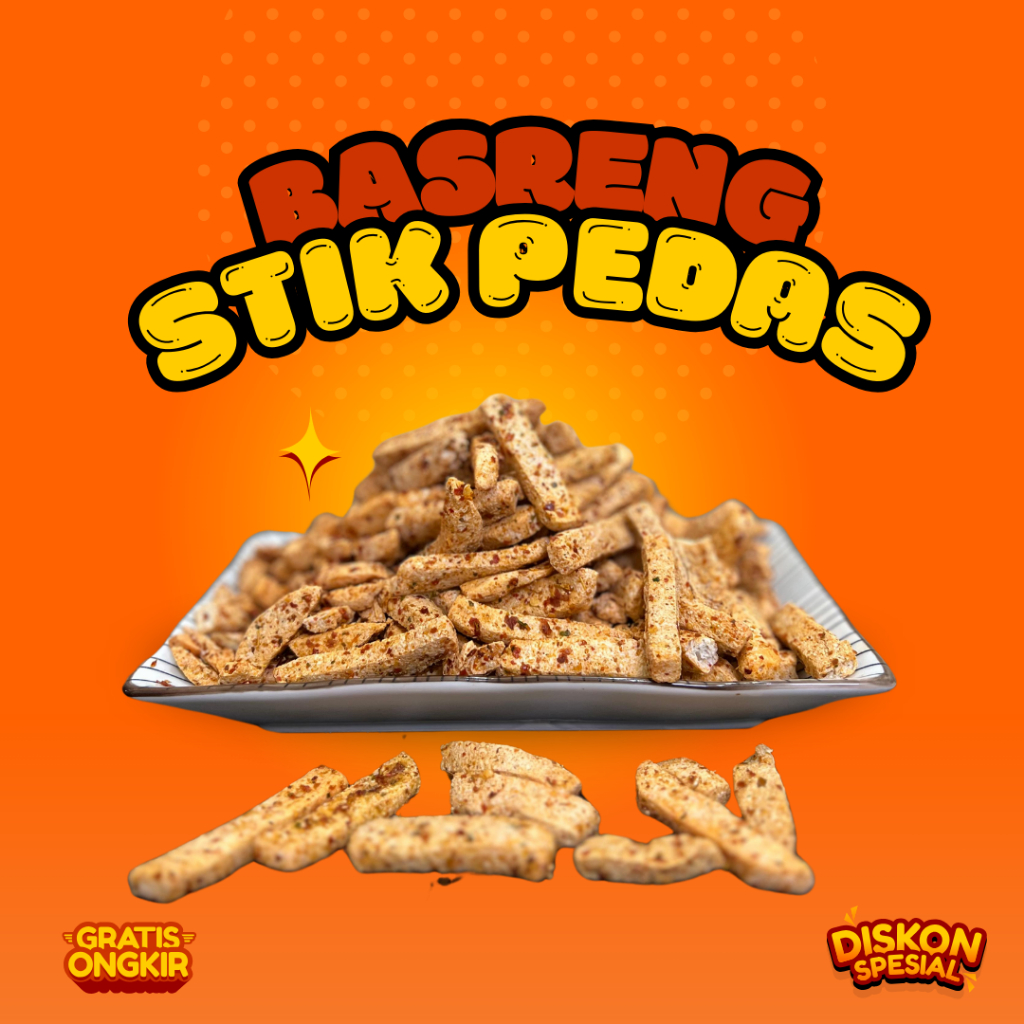 

Basreng Pedas Daun Jeruk/Sebalk Basreng Cikruh Pedas Bentuk Stik