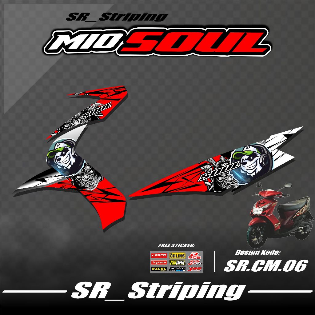 Striping Mio Soul Karbu / Variasi Mio Soul Karbu / Soul Mio Soul Lama / Stiker Mio Soul Karbu ( ELEG
