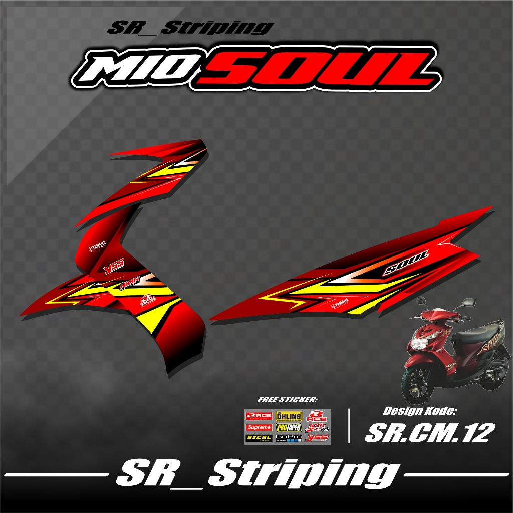 Striping Sticker Mio Soul Karbu Variasi / Stiker Mio Soul Karbu / Variasi Mio Soul Karbu/Lama - Bonu