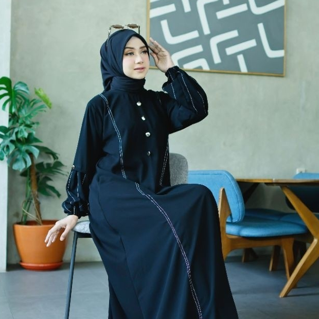 Aura Abaya India Safiya Gamis Abaya Hitam Elegan Model Turki