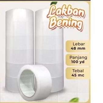 

Lakban Bening 48 MM X 100Y ECO Online Tape Plakban Isolatip Solatip Kualitas Nachi